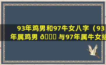 93年鸡男和97牛女八字（93年属鸡男 🕊 与97年属牛女结合美满吗）